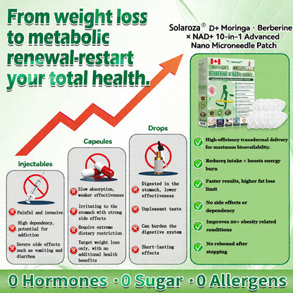 ✨Official Store | 🍋 Solaroza® Moringa & Berberine 10-IN-1 Advanced Nano Microneedle 1 Patch (Once Daily, visible changes in 7 days) ✅ Obesity, Diabetes, Sleep Apnea, And Joint Issues-1