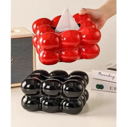 Ceramic Tissue Box with Drawer – Cotton Candy Style Holder